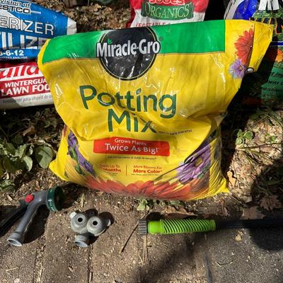 YARD AND GARDEN CHEMICALS, WEED BARRIER AND SPRINKLER PLUS HOSE SPRAYERS
