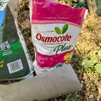 YARD AND GARDEN CHEMICALS, WEED BARRIER AND SPRINKLER PLUS HOSE SPRAYERS