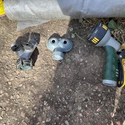 YARD AND GARDEN CHEMICALS, WEED BARRIER AND SPRINKLER PLUS HOSE SPRAYERS