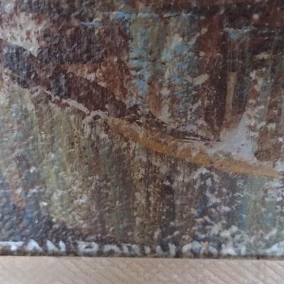 Framed Stan Robinson Nautical Painting on Rough Textured Canvas- Approx 24" x 29 1/2"