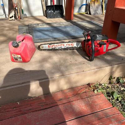 HOMELITE SUPER XL CHAINSAW WITH GAS CAN
