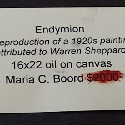 Framed Maria C. Boord Reproduction of 'Endymion'- Oil on Canvas- Approx 29 1/2" x 23 1/2"