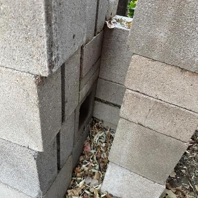 VARIOUS SIZES AND SHAPES OF CINDER BLOCKS