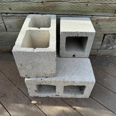 VARIOUS SIZES AND SHAPES OF CINDER BLOCKS