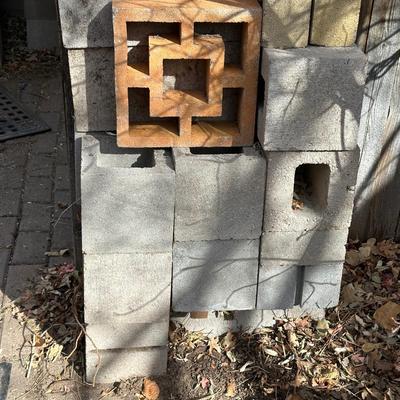 VARIOUS SIZES AND SHAPES OF CINDER BLOCKS