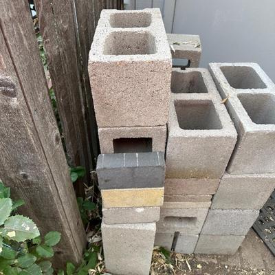 VARIOUS SIZES AND SHAPES OF CINDER BLOCKS