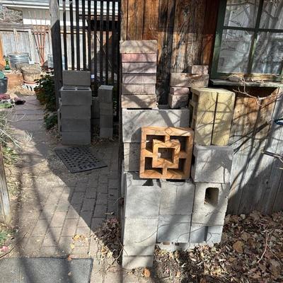 VARIOUS SIZES AND SHAPES OF CINDER BLOCKS