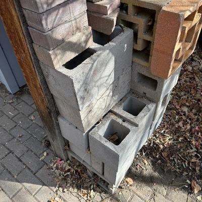 VARIOUS SIZES AND SHAPES OF CINDER BLOCKS