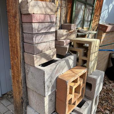 VARIOUS SIZES AND SHAPES OF CINDER BLOCKS