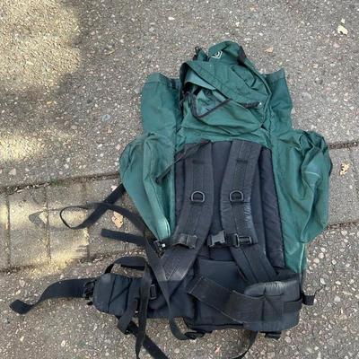 COLEMAN BACKPACK, 2 DUPONT SLEEPING BAGS, FOLDING CAMPING COT PLUS HIKING BOOTS SIZE 11