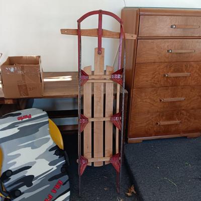 COAST KING VINTAGE SLED AND 2 OTHER SNOW SLEDS