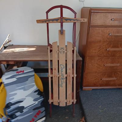 COAST KING VINTAGE SLED AND 2 OTHER SNOW SLEDS