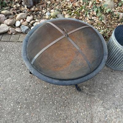 FIRE PIT AND GALVANIZED CONTAINER