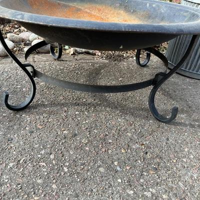 FIRE PIT AND GALVANIZED CONTAINER