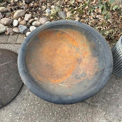 FIRE PIT AND GALVANIZED CONTAINER