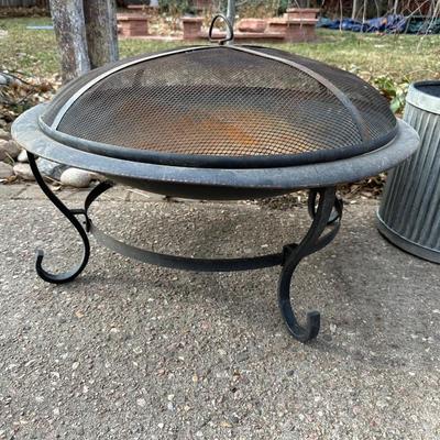 FIRE PIT AND GALVANIZED CONTAINER