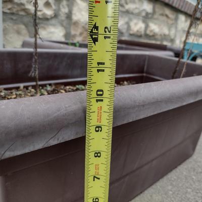 Set of Three Balcony/Deck Rail Flower Planters- Approx 23 3/4" x 12 1/2"