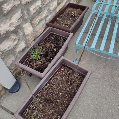 Set of Three Balcony/Deck Rail Flower Planters- Approx 23 3/4" x 12 1/2"