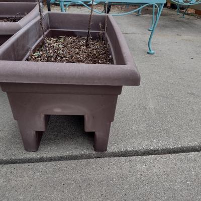 Set of Three Balcony/Deck Rail Flower Planters- Approx 23 3/4" x 12 1/2"