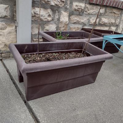 Set of Three Balcony/Deck Rail Flower Planters- Approx 23 3/4" x 12 1/2"