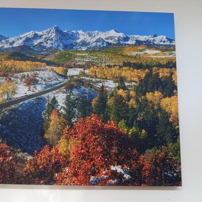 MOUNTAIN SCENE PHOTO ON CANVAS AND VAN GOGH FRAMED POSTER