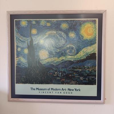 MOUNTAIN SCENE PHOTO ON CANVAS AND VAN GOGH FRAMED POSTER