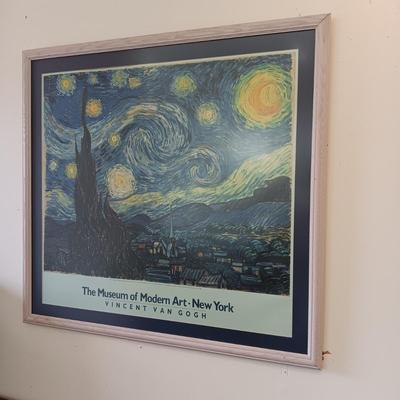 MOUNTAIN SCENE PHOTO ON CANVAS AND VAN GOGH FRAMED POSTER