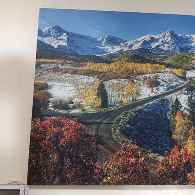 MOUNTAIN SCENE PHOTO ON CANVAS AND VAN GOGH FRAMED POSTER
