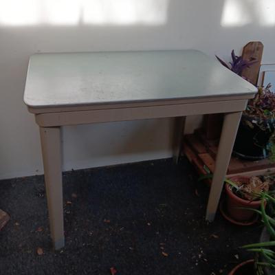 METAL WORK TABLE WITH FORMICA TOP