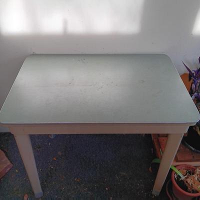METAL WORK TABLE WITH FORMICA TOP