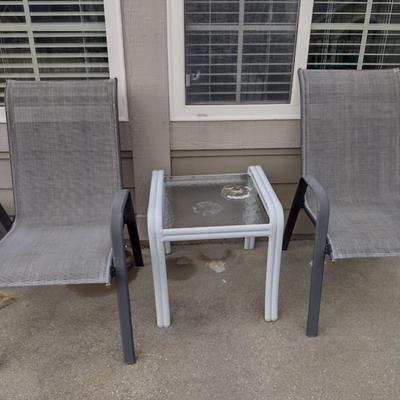 Patio Furniture- Two Chairs and Small Side Table