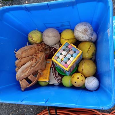 ALUMINUM LOUISVILLE SLUGGER BAT, BASKETBALLS AND MORE