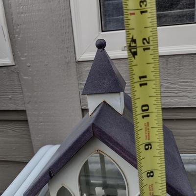 Metal and Glass Bird Feeder- Approx 12" Tall