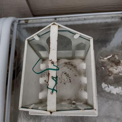 Metal and Glass Bird Feeder- Approx 12" Tall