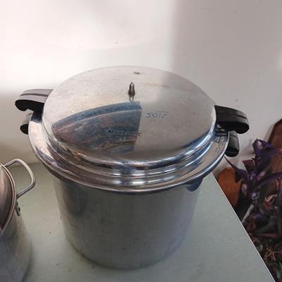 MIRRO-MATIC 22" CANNING PRESSURE COOKER AND A STOCK POT