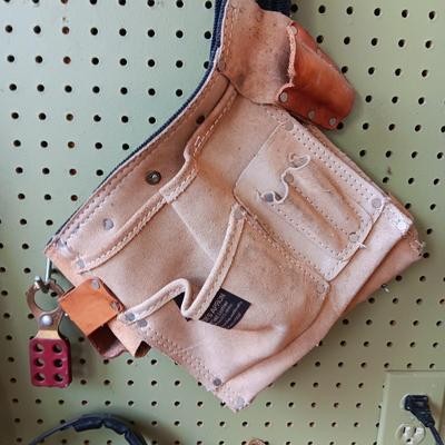 LEATHER TOOL BELT AND HAND TOOLS