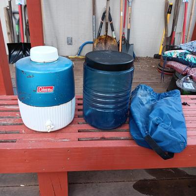 COLEMAN BEVERAGE COOLER AND A BEAR VAULT