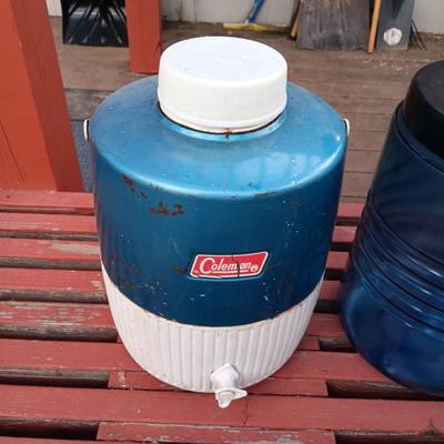 COLEMAN BEVERAGE COOLER AND A BEAR VAULT