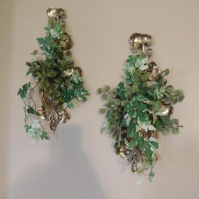 Pair of Brass Wall Pockets- Approx 16" Tall