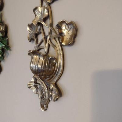 Pair of Brass Wall Pockets- Approx 16" Tall