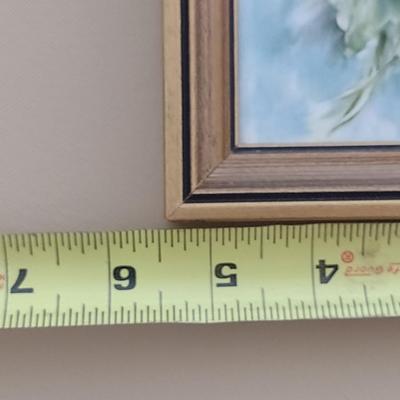 Framed Hand Painted Pansy Design Art- Approx 5 1/2" x 9 3/4"