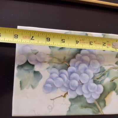 Collection of Hand Painted Ceramic Tiles with Floral Designs