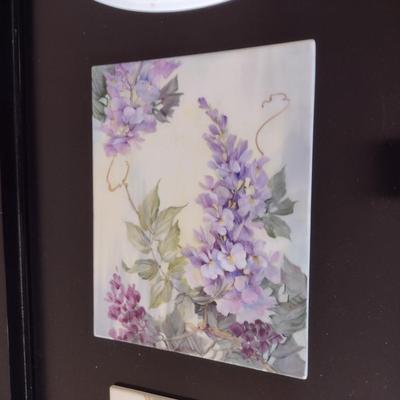 Collection of Hand Painted Ceramic Tiles with Floral Designs