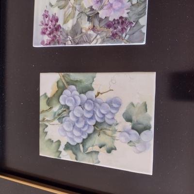 Collection of Hand Painted Ceramic Tiles with Floral Designs