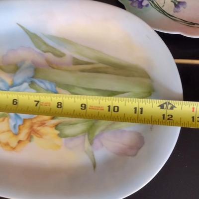 Collection of Hand Painted Plates with Floral Designs- Assorted Sizes