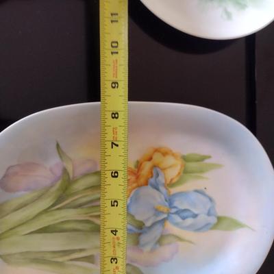 Collection of Hand Painted Plates with Floral Designs- Assorted Sizes