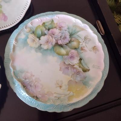 Collection of Hand Painted Plates with Floral Designs- Assorted Sizes