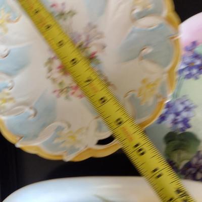 Collection of Hand Painted Plates with Floral Designs- Assorted Sizes