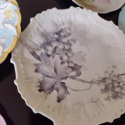 Collection of Hand Painted Plates with Floral Designs- Assorted Sizes