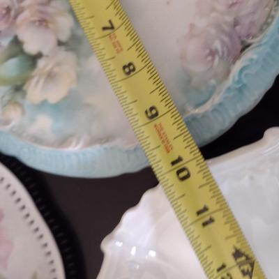 Collection of Hand Painted Plates with Floral Designs- Assorted Sizes